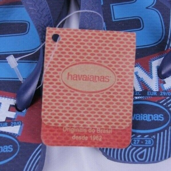 Havaianas Kids Flip Flop Blue Multicolor Athletic Team US Size 11 12C EUR 29 30 - Picture 5 of 6